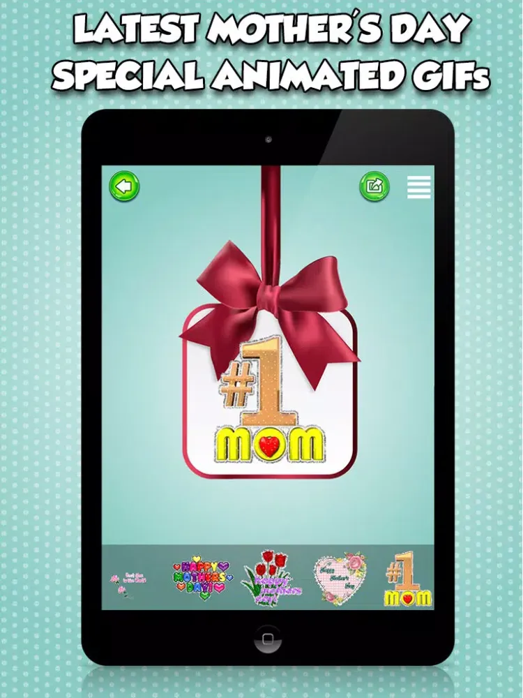 Happy Mother's Day Animated Emojis & GIFs iPad 应用截图