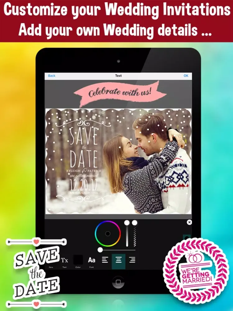Save The Date - Wedding Invitation Photo Editor iPad  سکرین شاٹس