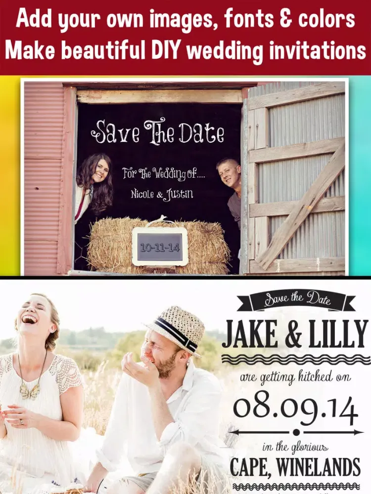 Save The Date - Wedding Invitation Photo Editor iPad  سکرین شاٹس