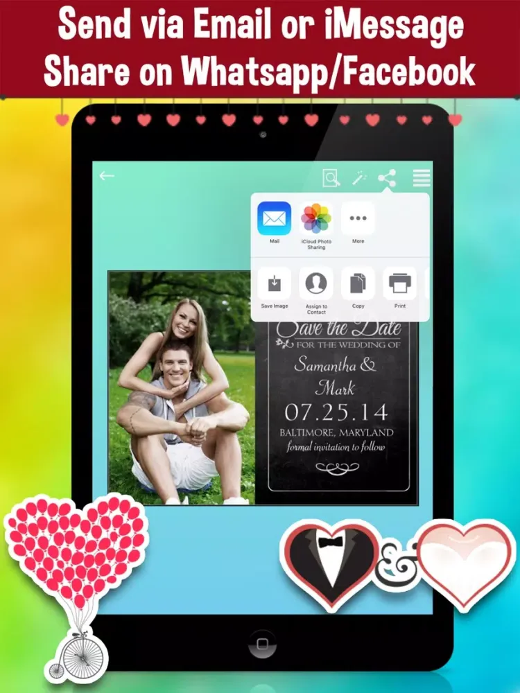 Save The Date - Wedding Invitation Photo Editor iPad  سکرین شاٹس