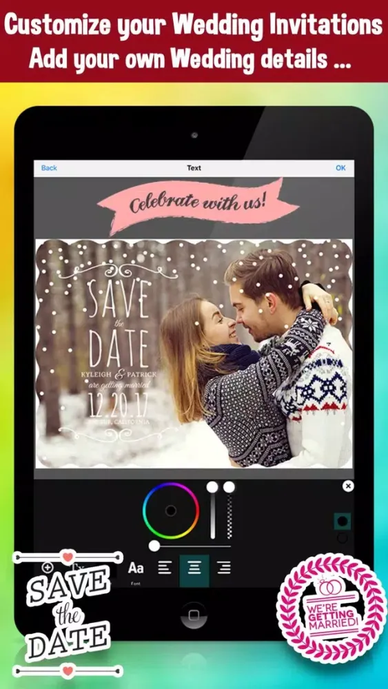 Save The Date - Wedding Invitation Photo Editor سکرین شاٹس