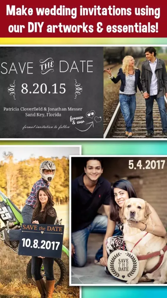 Save The Date - Wedding Invitation Photo Editor سکرین شاٹس