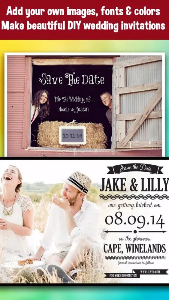 Save The Date - Wedding Invitation Photo Editor سکرین شاٹس