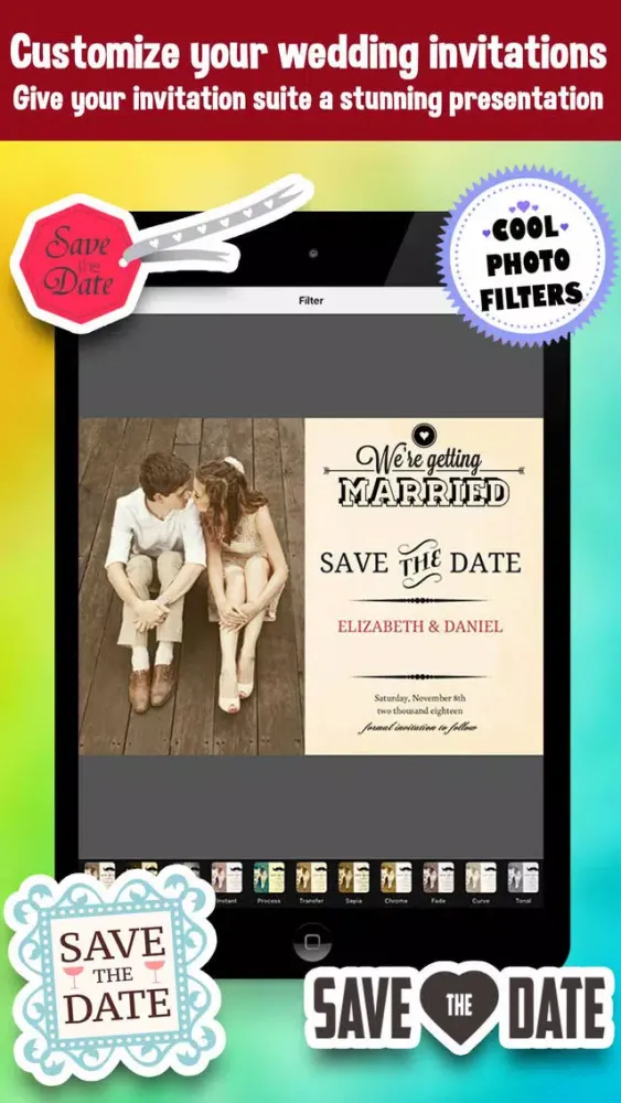 Save The Date - Wedding Invitation Photo Editor سکرین شاٹس