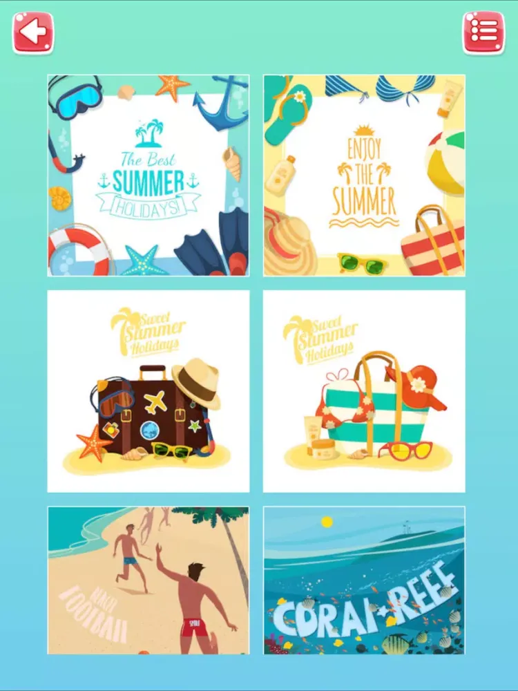 Capturas de pantalla de Enjoy The Summer Time Cards iPad 