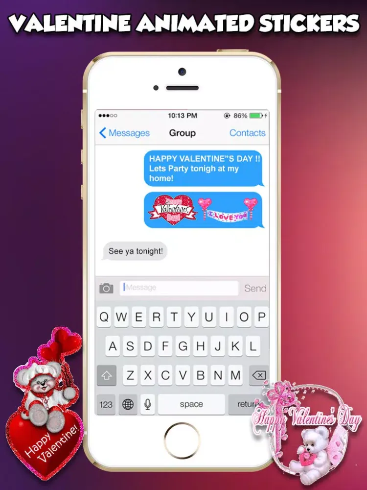 Valentine's Day 3d Emojis & GIFs iPad  スクリーンショット