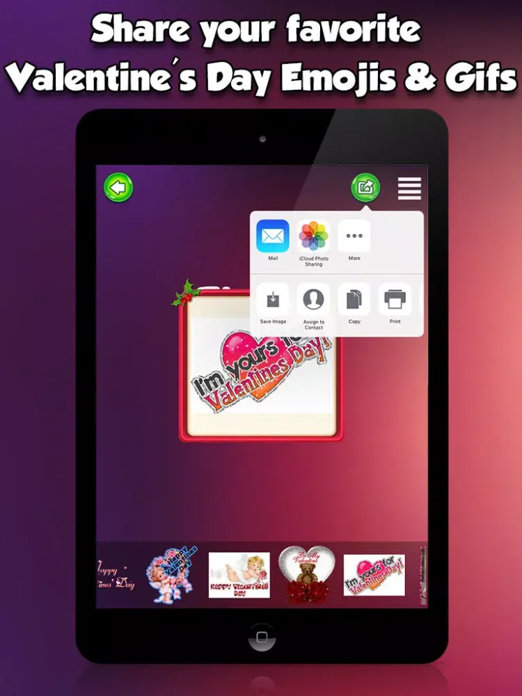 Valentine's Day 3d Emojis & GIFs iPad  スクリーンショット