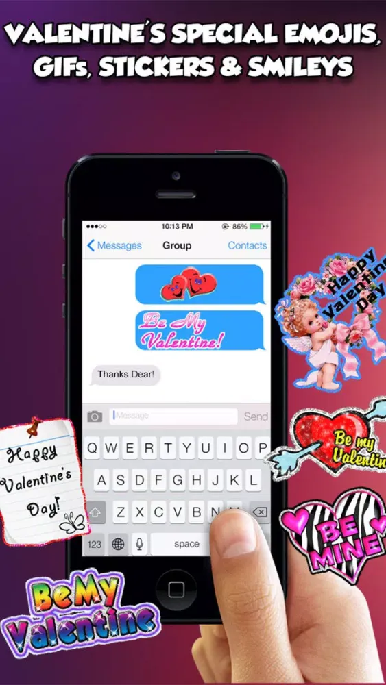 Valentine's Day 3d Emojis & GIFs スクリーンショット