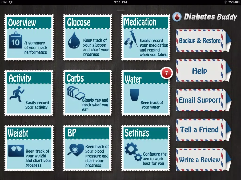 صور Diabetes App - blood sugar control, glucose tracker and carb counter iPad 