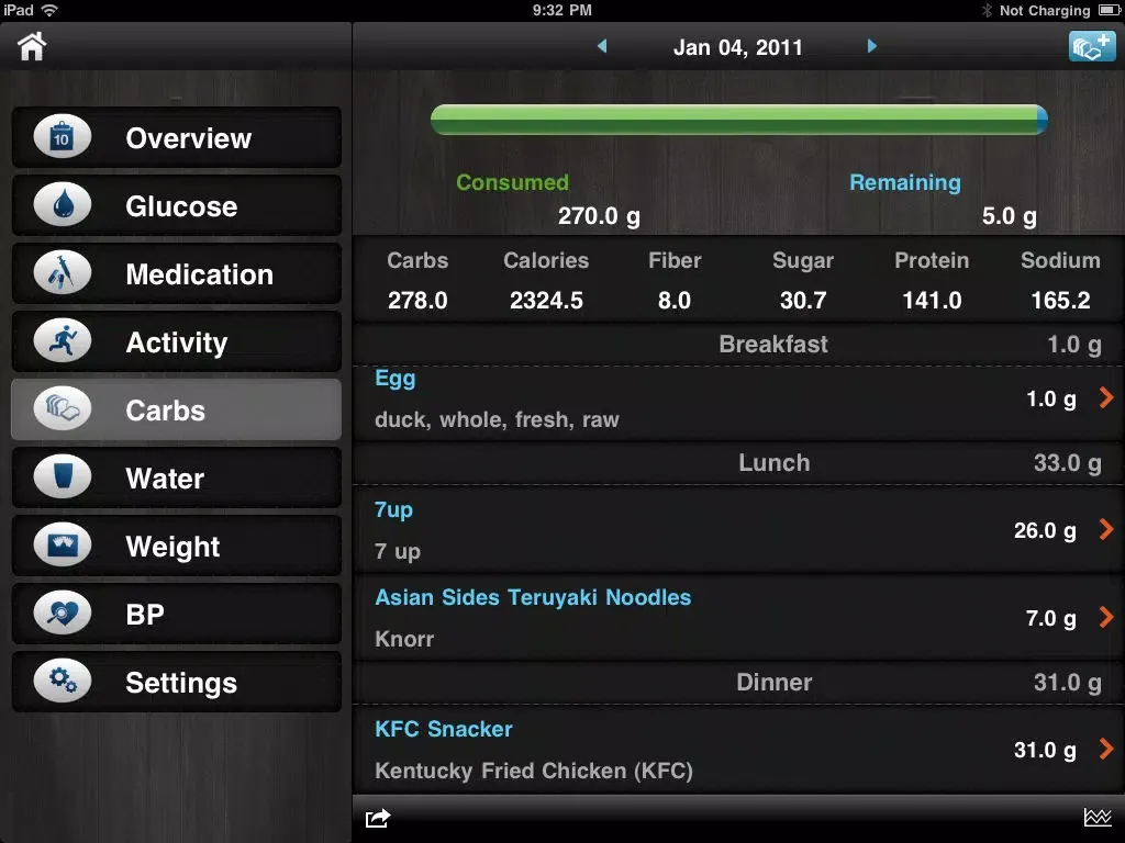 صور Diabetes App - blood sugar control, glucose tracker and carb counter iPad 