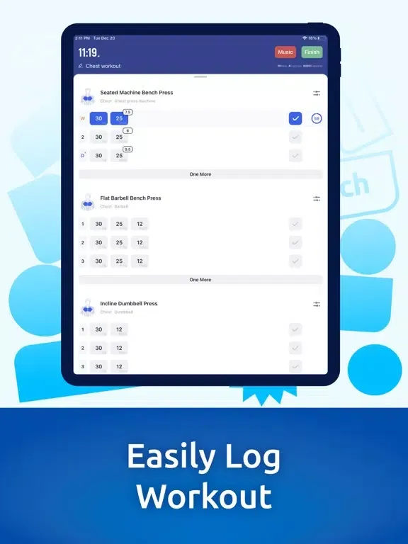 One More - Workout Tracker iPad  سکرین شاٹس