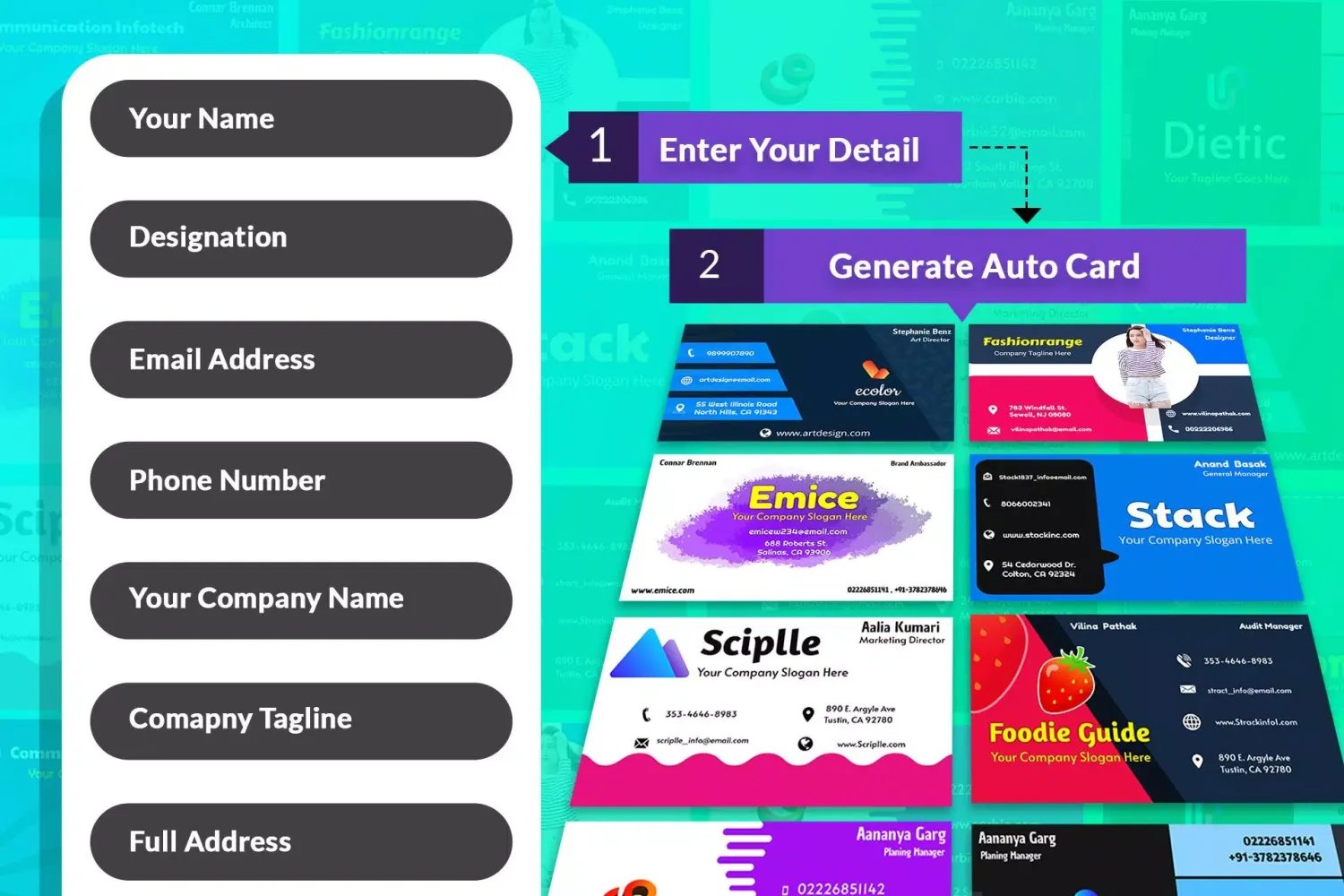 Digital Business Card Maker Screenshots