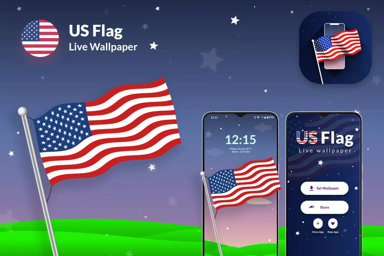 USA America Flag - US Flag LWP Screenshots