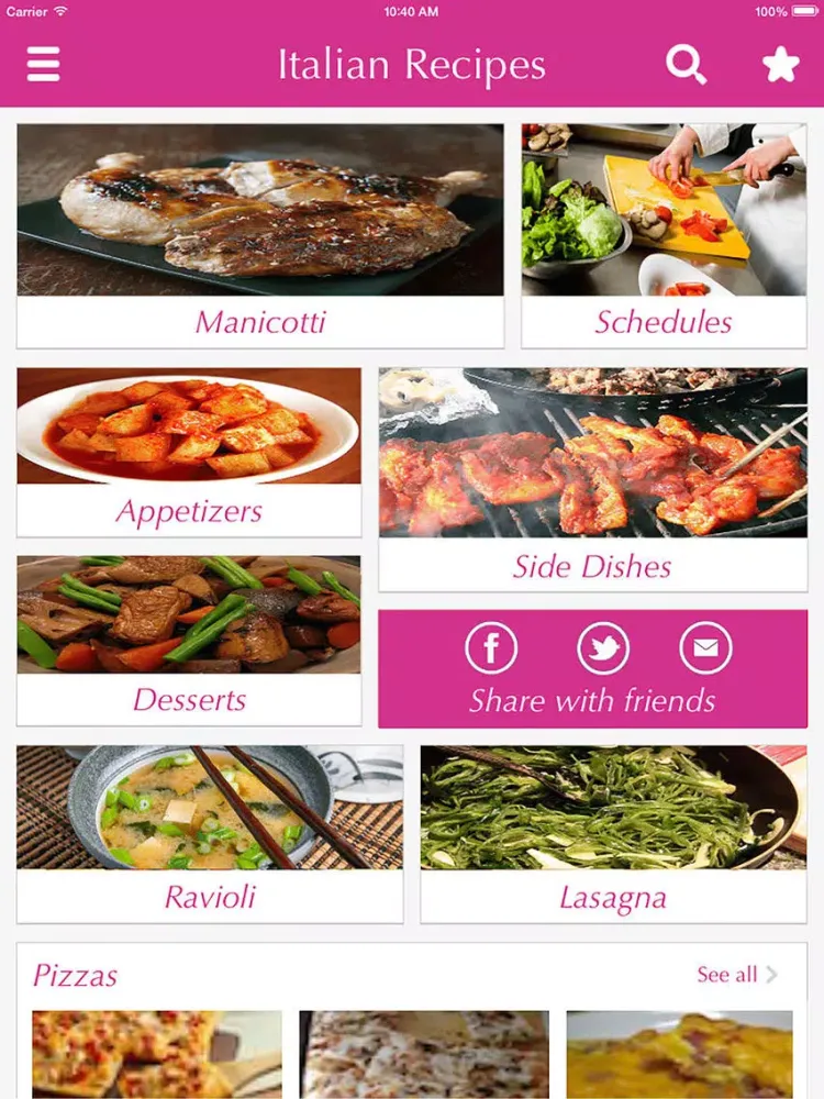 Screenshot di Italian Food Recipes - best cooking tips, ideas iPad 