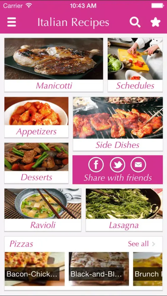 Screenshot di Italian Food Recipes - best cooking tips, ideas