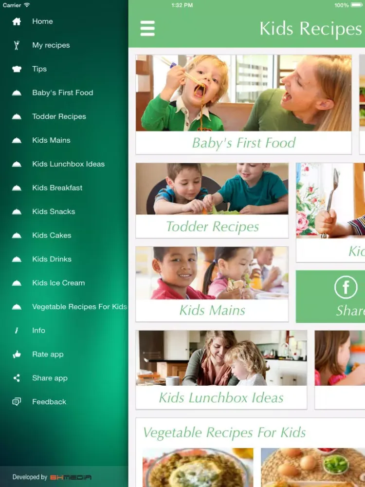 Kids Food - Recipes for babies toddlers and family . iPad 应用截图