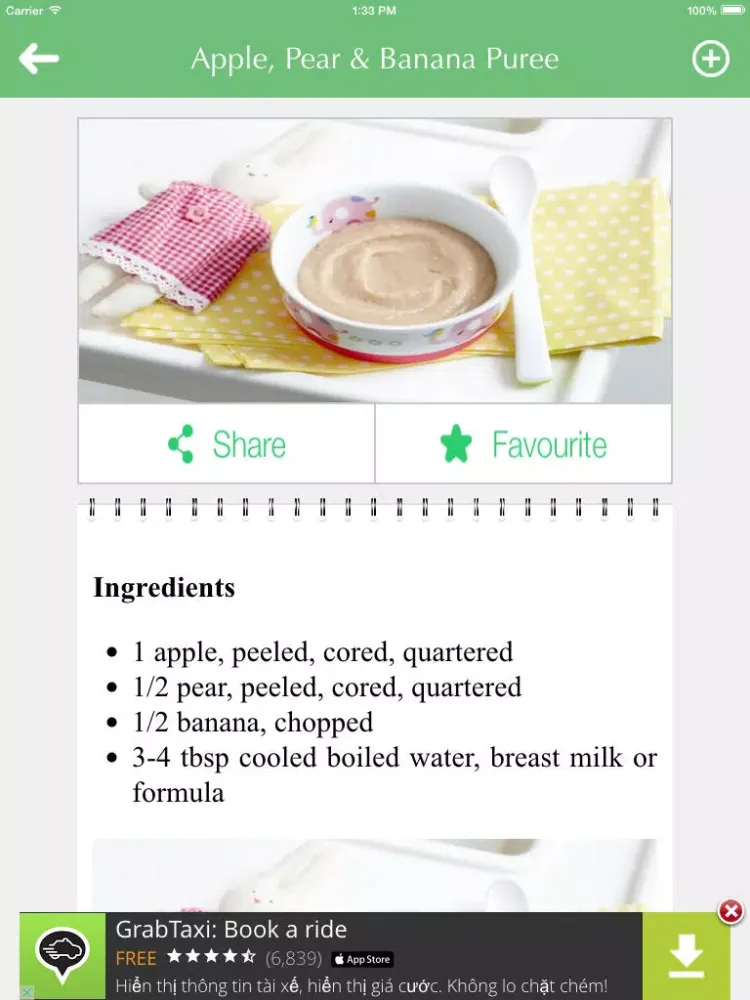Kids Food - Recipes for babies toddlers and family . iPad 应用截图