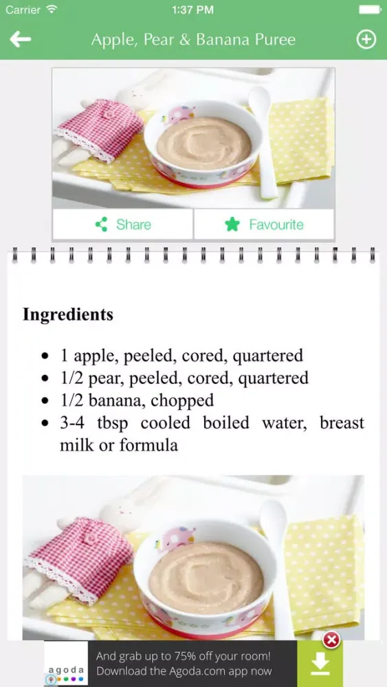 Kids Food - Recipes for babies toddlers and family .应用截图