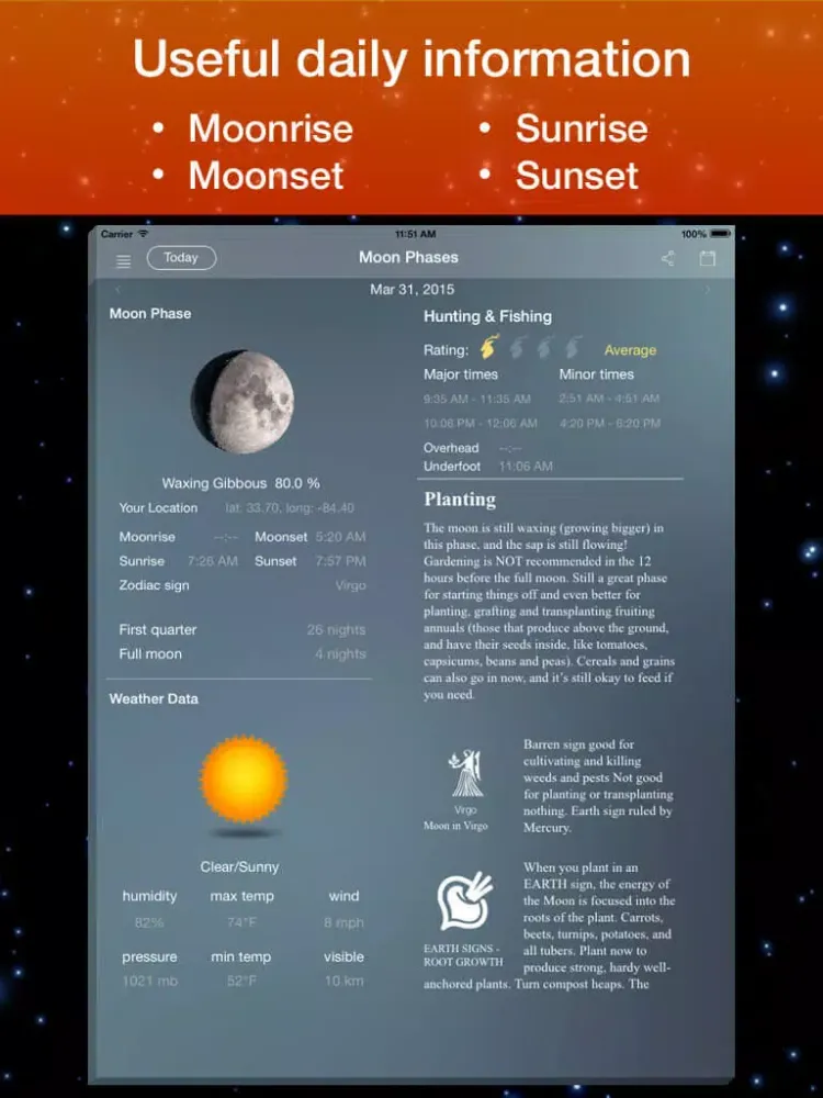 Screenshot di Moon Phase Calendar . iPad 