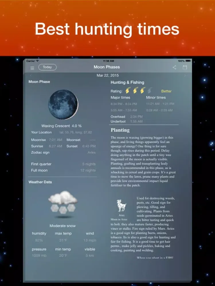 Screenshot di Moon Phase Calendar . iPad 