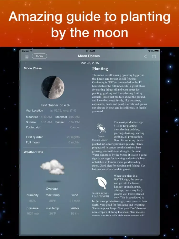 Screenshot di Moon Phase Calendar . iPad 