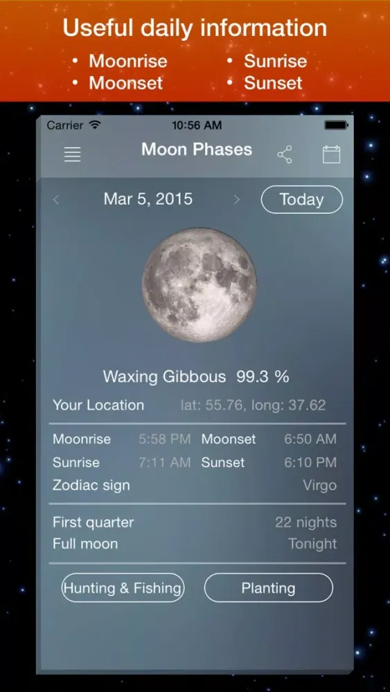 Screenshot di Moon Phase Calendar .