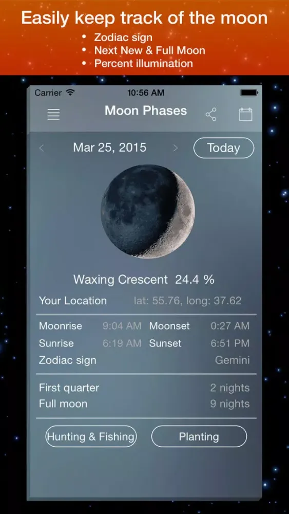 Screenshot di Moon Phase Calendar .