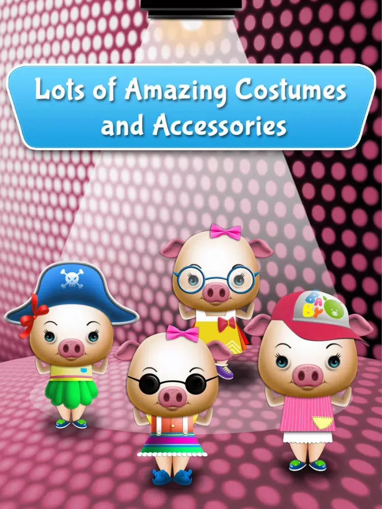My Talking Pet - virtual pig with free mini games for kids iPad  스크린샷