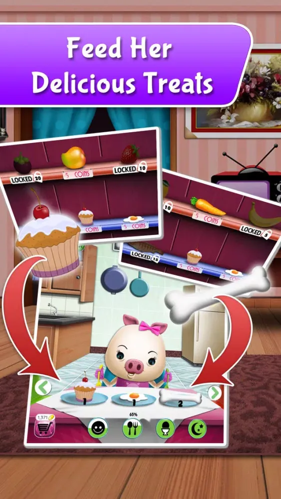 My Talking Pet - virtual pig with free mini games for kids 스크린샷