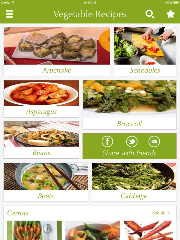 Tangkapan layar Vegetable Food Recipes - best cooking tips, ideas iPad 