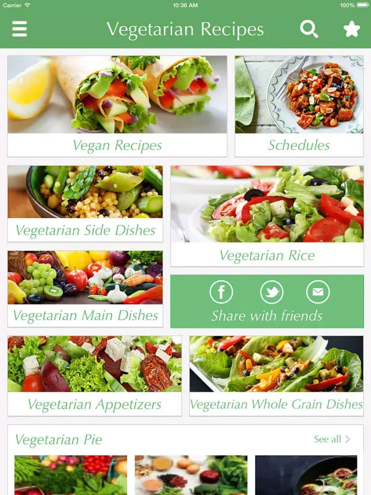 Vegetarian Recipes - healthy cooking tips, ideas iPad  স্ক্রিনশট