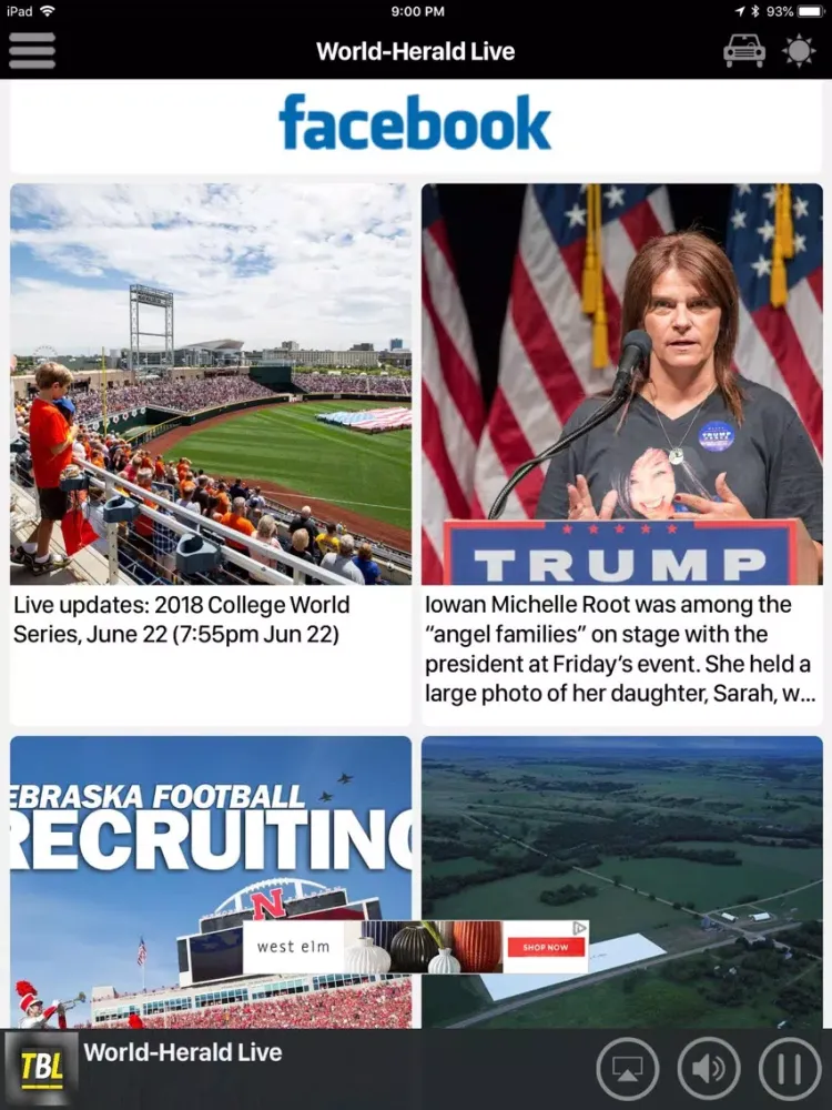 Capturas de tela do World-Herald Live iPad 