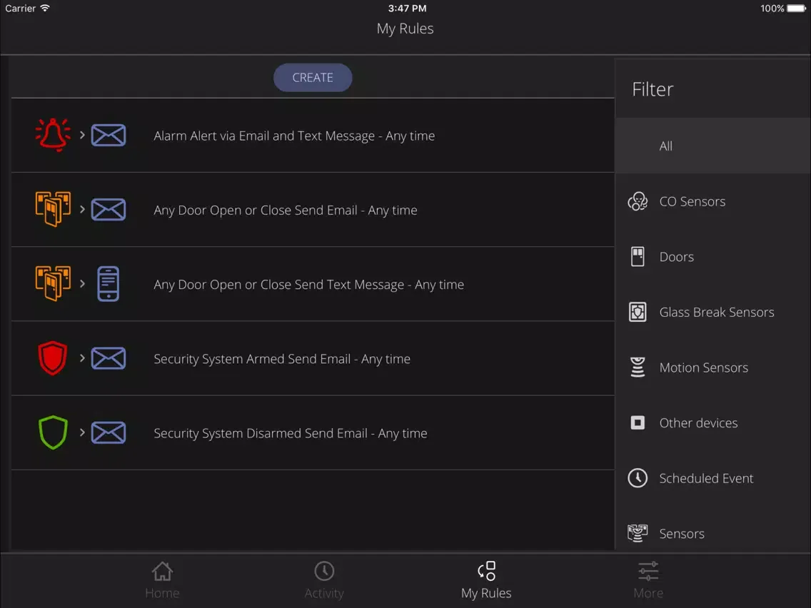 Скриншоты BHN Home Security iPad 