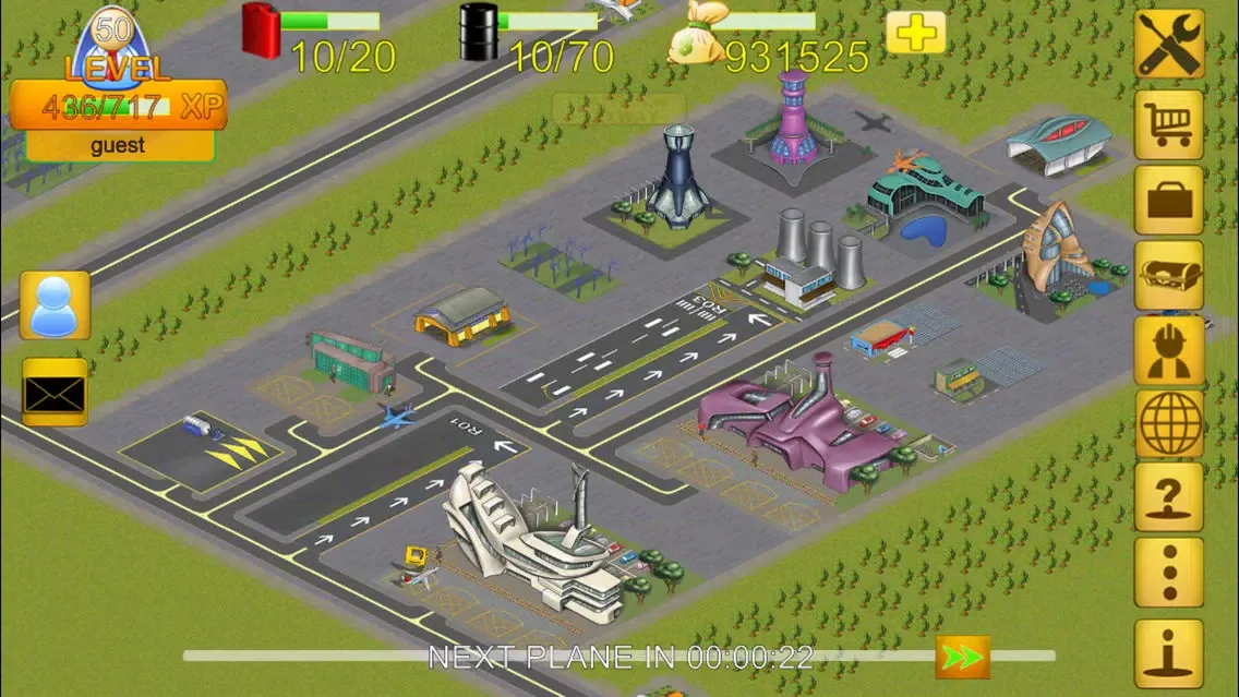Tangkapan skrin Airport Ops - Management Saga
