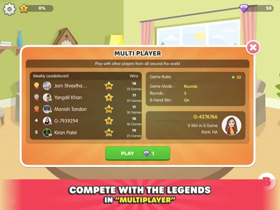 Callbreak Legend by Bhoos iPad  स्क्रीनशॉट