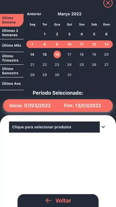 Capturas de tela do Smarts BI