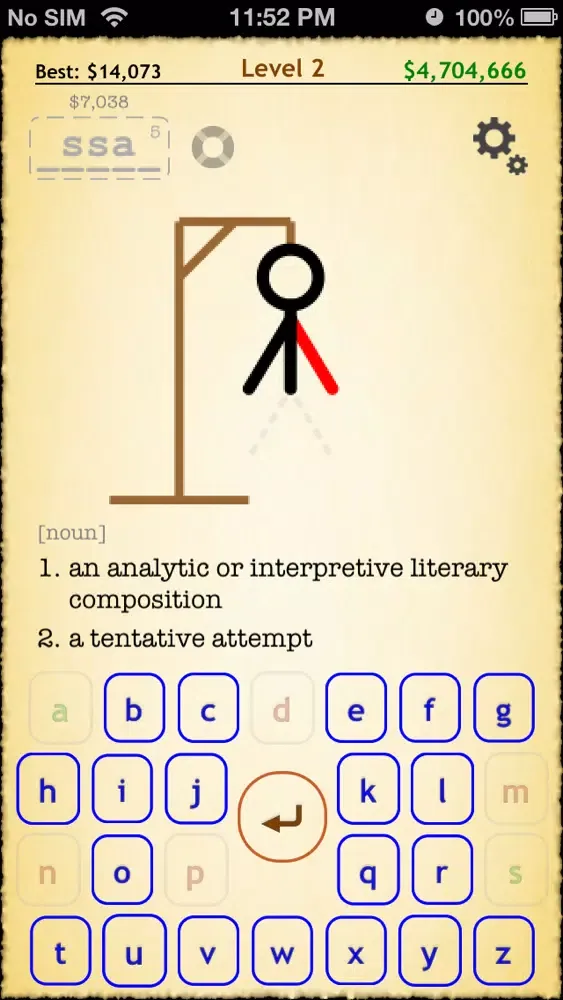 Play Dictionary with Hangman स्क्रीनशॉट
