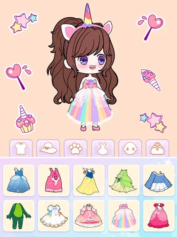 Ảnh chụp màn hình của Dress Up: Chibi Doll Maker iPad 