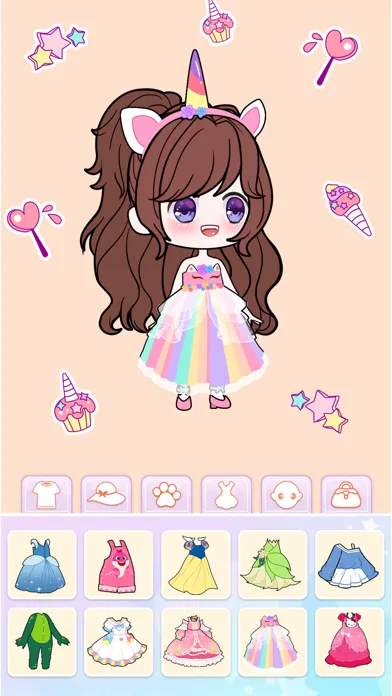 Ảnh chụp màn hình của Dress Up: Chibi Doll Maker