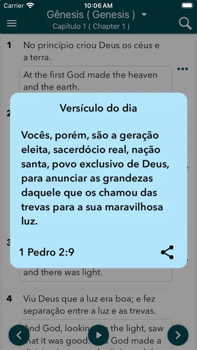 Capturas de tela do Bíblia Sagrada em Português