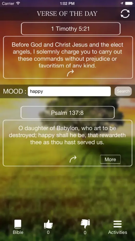 Ảnh chụp màn hình của Daily Bible Verse and Mood Search