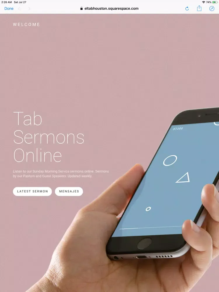Ảnh chụp màn hình của El Tab Houston Church iPad 