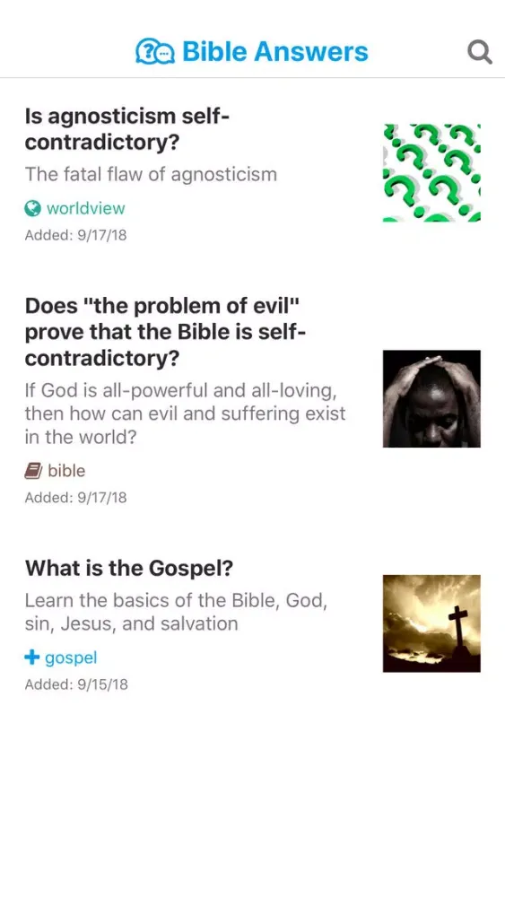 Captures d'écran de Bible Answers DB