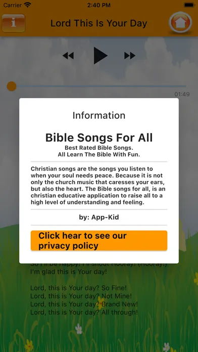 Bible Songs For Kids Offline スクリーンショット