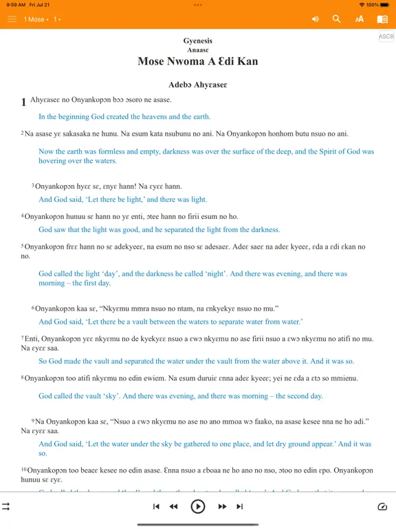 Ảnh chụp màn hình của Asante Twi Bible iPad 