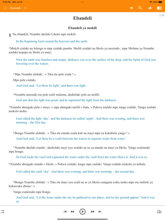 Lingala Bible iPad 應用截圖