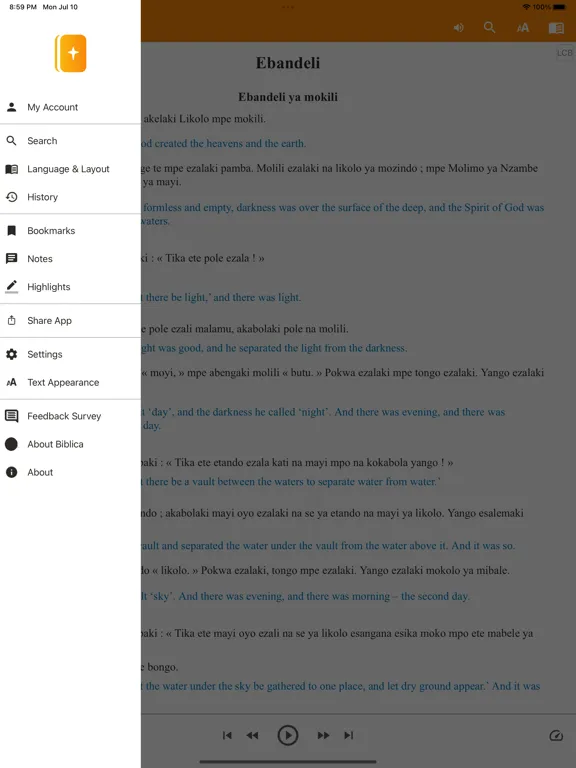 Lingala Bible iPad 應用截圖