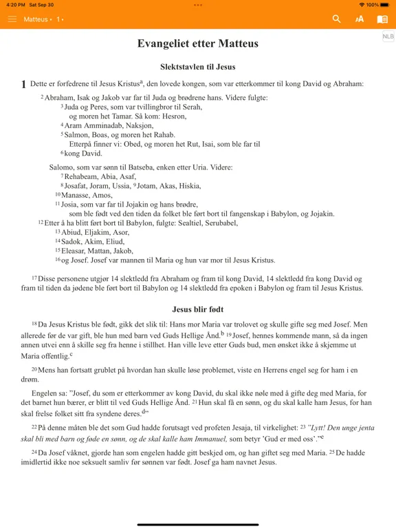 Screenshot di Norwegian Living Bible iPad 