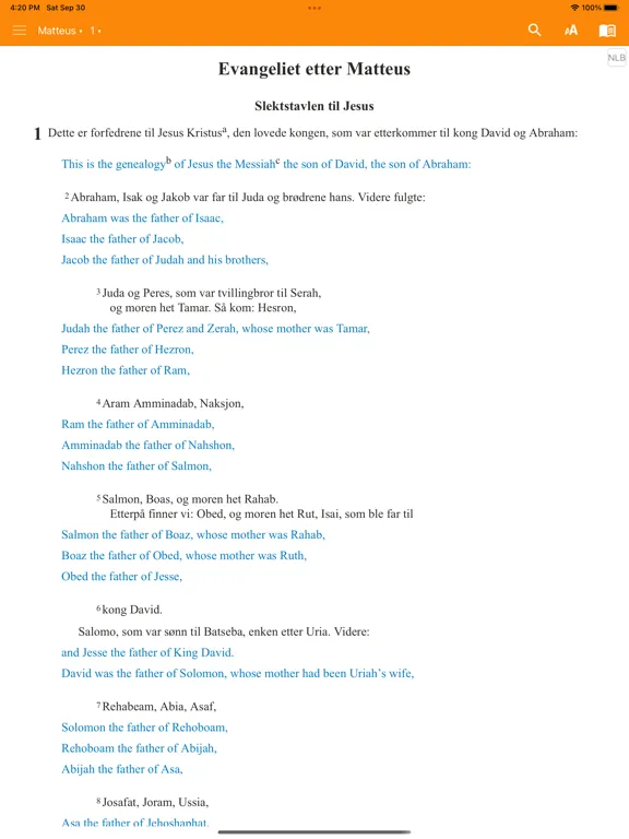 Screenshot di Norwegian Living Bible iPad 