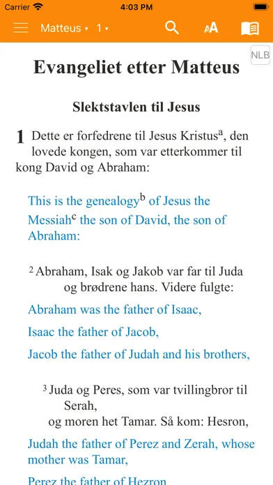 Screenshot di Norwegian Living Bible